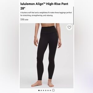 Lululemon Athletica Black Align Leggings